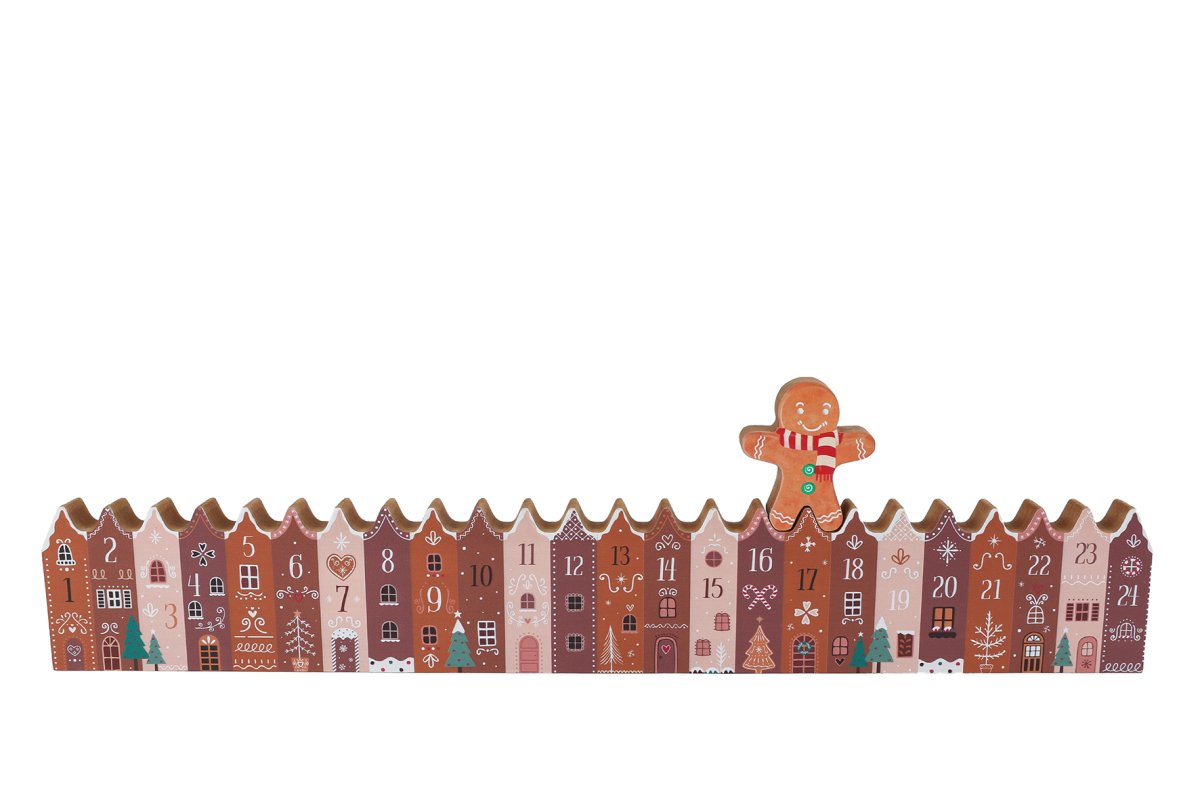Houten Adventskalender β Sfeervolle Kersthuisjes in Zachte Tinten - Afbeelding 2